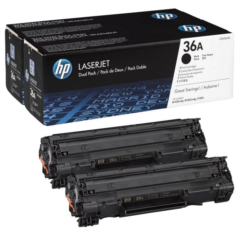 Pack de 2 Toners Noir Original Cartouche HP 36A - CB436AD