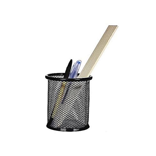 Boîte Pot à Crayons Metal Porte Stylo Rangement Papeterie Bureau Mesh Filet