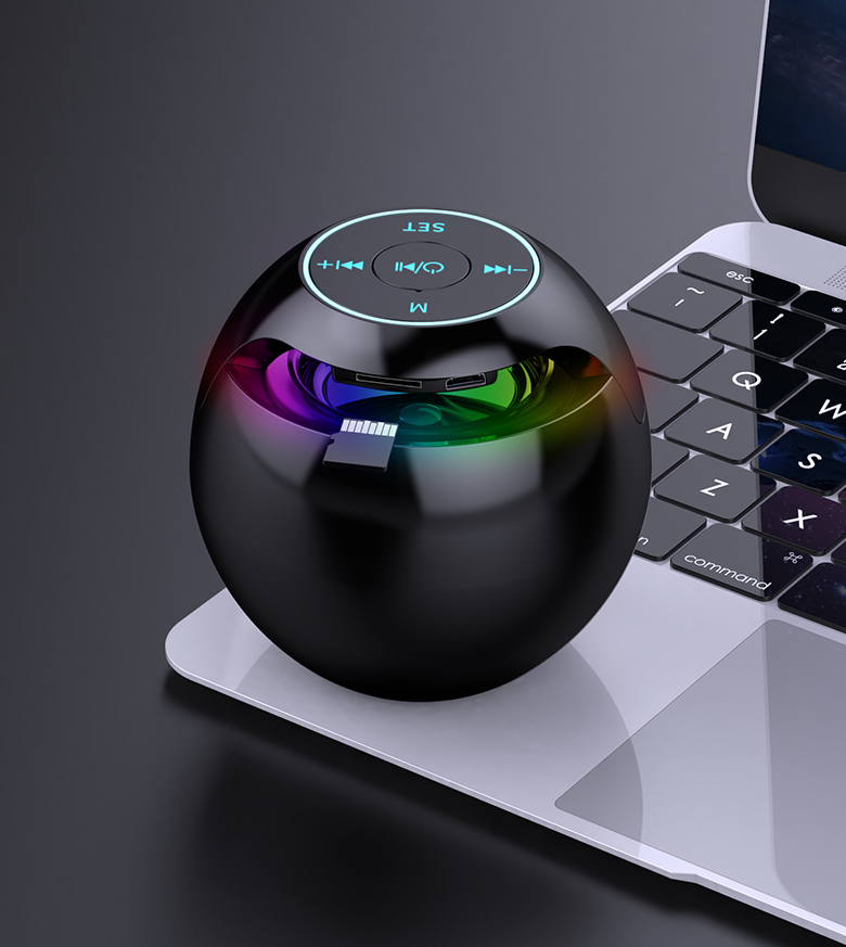 Mini haut-parleur Bluetooth sans fil en forme de boule portable extérieur